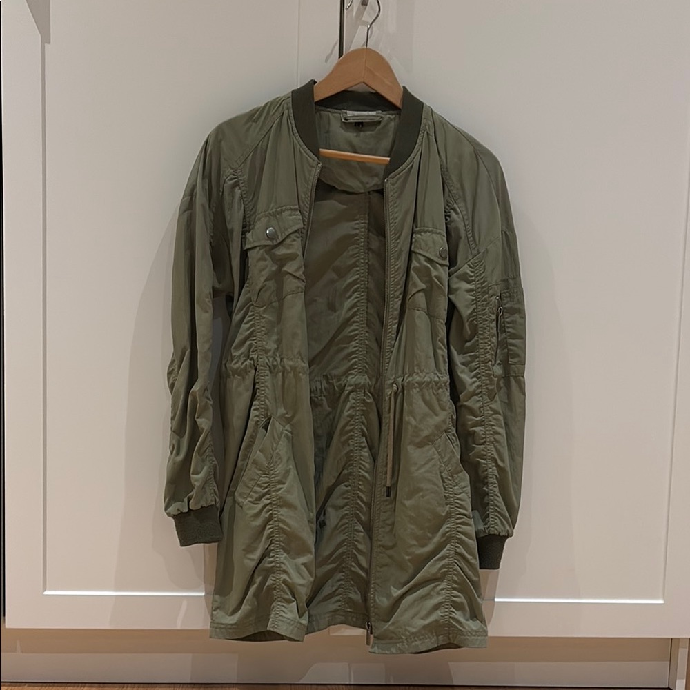 Olive Green Fall Bomber Jacket